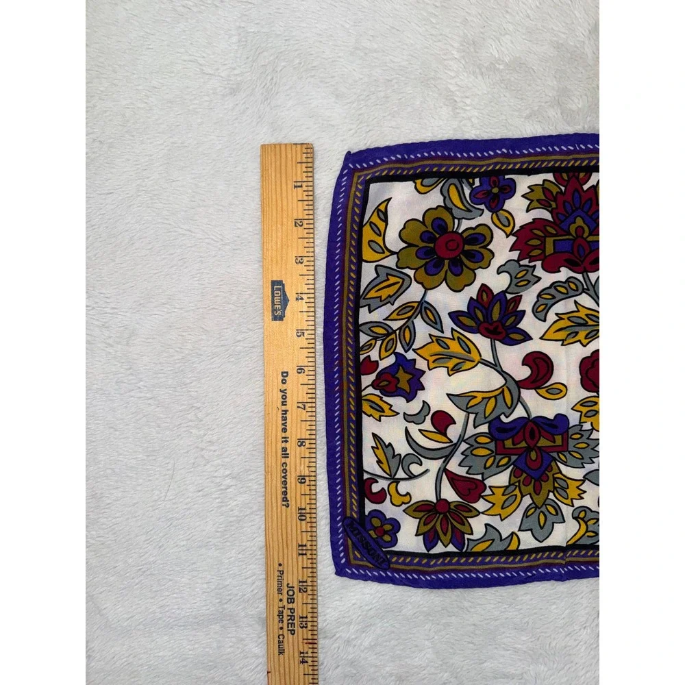 Vintage Missoni Foulard Silk Twill Small Square Neck Scarf Pocket Square